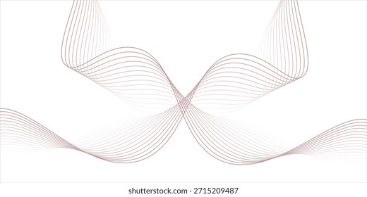 Rayas rojas sobre fondo blanco. Arte de línea creativa. Ondas rojas con líneas. Línea ondulada curva, raya lisa.