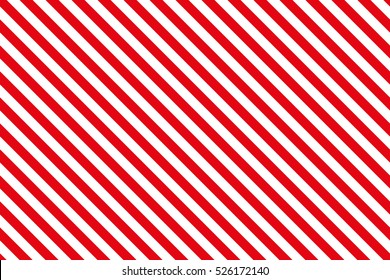 Red stripes on white background. Striped diagonal pattern Vector illustration of Seamless background Christmas or winter theme Background with slanted lines  