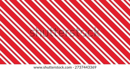Red stripes on white background. Diagonal lines pattern. Striped diagonal pattern background Christmas or winter theme Geometric pattern. Simple repeat ornament. Vector illustration.