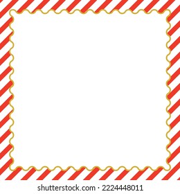 Red stripes outer border with wave style gold inner border for Christmas