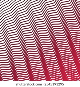 Red stripes wave seamless pattern abstract vector image