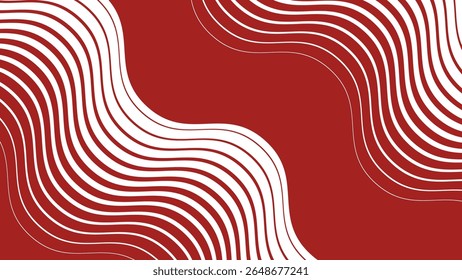 Red stripes wavy line abstract seamless pattern background for modern fabric digital and graphic design