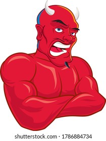 Red Strong Angry Menacing Devil