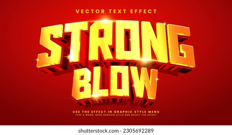 Red strong blow editable text style effect. Vector text effect, with luxury concept.