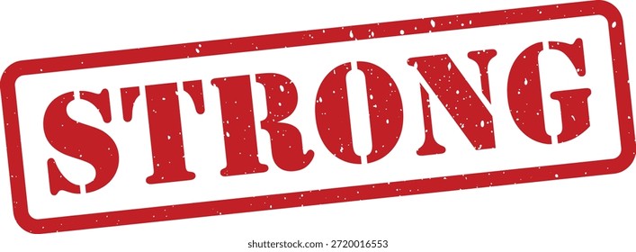 Red strong stamp isolated on white background