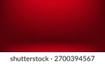 Red studio background. Abstract limbo podium studio room. Dark red gradient wall floor and spotlight scene