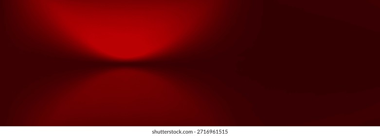 Fondo de estudio rojo. Abstractas sala de estudio del podio del limbo. Piso de pared degradado rojo oscuro y escena de foco. Escaparate, exhibición de la promoción