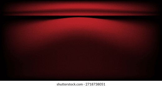 Fondo de estudio rojo. Abstractas sala de estudio del podio del limbo. Piso de pared degradado rojo oscuro y escena de foco. Escaparate, exhibición de la promoción. Ilustración de maqueta de etapa de Vector