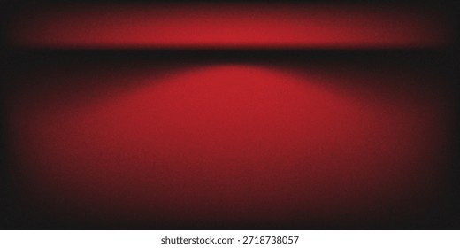 Fondo de estudio rojo. Abstractas sala de estudio del podio del limbo. Piso de pared degradado rojo oscuro y escena de foco. Escaparate, exhibición de la promoción. Ilustración de maqueta de etapa de Vector