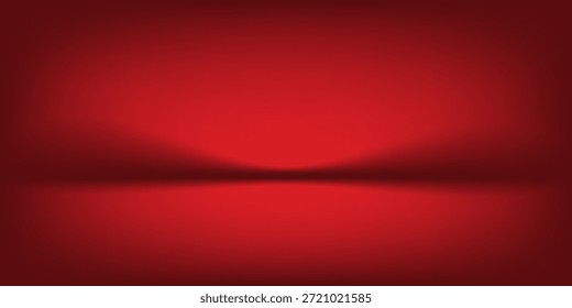 Fundo de estúdio vermelho. Abstrato limbo podium sala de estúdio. Piso de parede gradiente vermelho escuro e cena de holofote.

