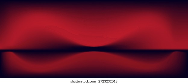 Red studio background. Abstract limbo podium studio room. Dark red gradient wall floor and spotlight scene. Showcase, promotion display. Vector stage mockup illustration

