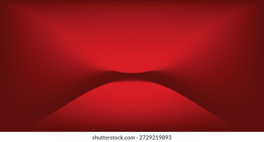 Roter Studiohintergrund. Abstrakte Limbo Podium Studioraum. Dunkelroter Farbverlauf-Wandboden und Spotlight-Szene. 