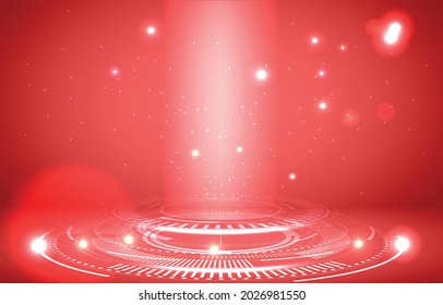Red studio empty room background