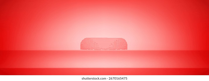 Rote Studiopodium Tapete. Farbverlauf-Limbo-Szenenhintergrund. Helles Regal oder Wandhintergrund für Mockup, Präsentation, Vorlage, Produktpräsentation. Abstrakte Kirschenraum Bühnenbild. Vektorgrafik