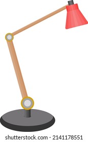 Red study lamp, illustration, vector on a white background.