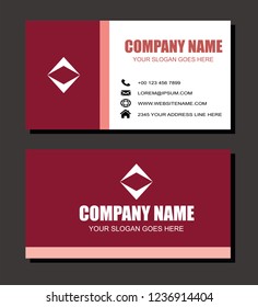 Red Style Business Card Vector Template 