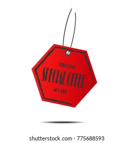 red style discount special offer sticker label price tag isolated background