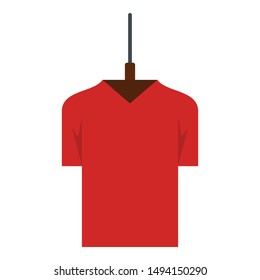 Red style tshirt icon. Flat illustration of red style tshirt vector icon for web design