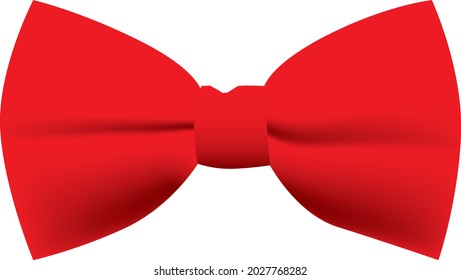 Red stylish bow tie is a part of a wardrobe, an accessory.