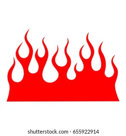 red stylish flames vector fire icon