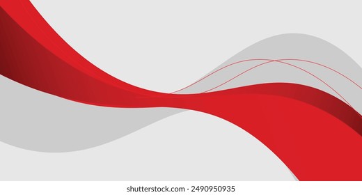 Red stylish wave background for business