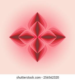 Red stylized flower - vector illustration.