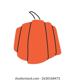 Red stylized pumpkin for minimalist autumn designs