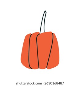 Red stylized pumpkin for minimalist fall designs