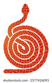 Red stylized snake vector illustration. Chinese New Year, Lunar New Year 2025, year of the snake.    