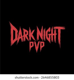 Texto estilizado vermelho "Dark Night PVP" em um fundo preto, provavelmente um logotipo de videogame.