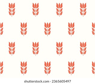 Red stylized tulips seamless pattern. Vector illustration.