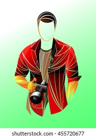 red stylized vector Photographer