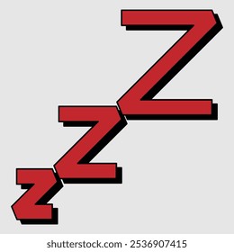 Red stylized "Z" letters representing sleep or snoring.