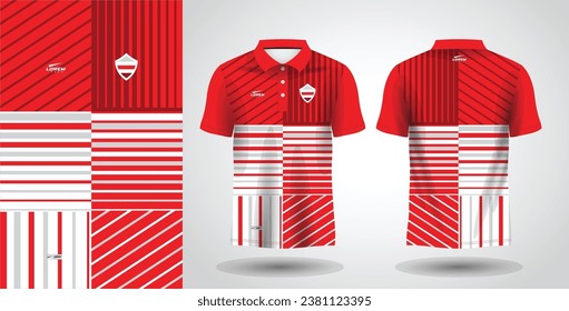 red sublimation polo sport jersey mockup design