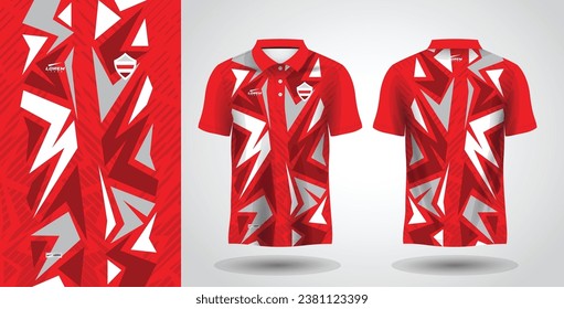 red sublimation polo sport jersey mockup design