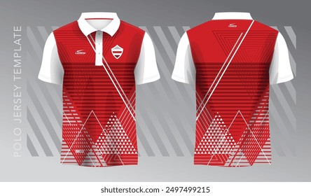 Camisa roja de la sublimación para la Plantilla del jersey del deporte del polo