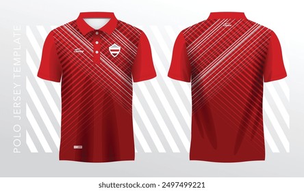 red sublimation shirt for polo sport jersey template