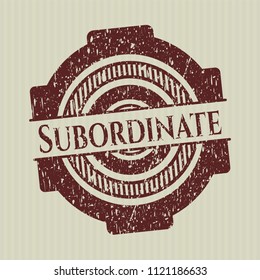Red Subordinate grunge seal