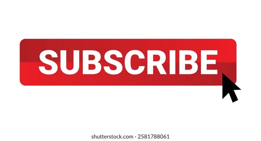 red subscribe button with arrow cursor