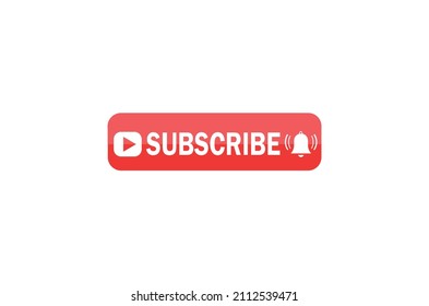 Red Subscribe Button With Bell Icon Vector PNG