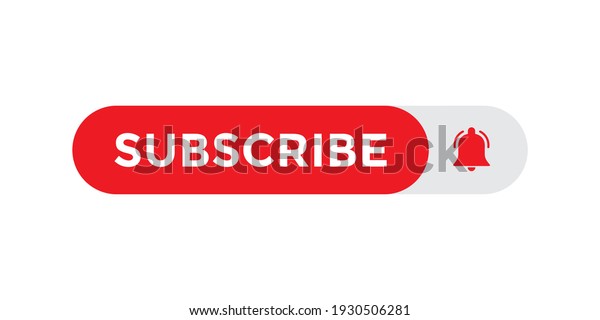 Red Subscribe Button Icon Vector Channel Stock Vector (Royalty Free ...