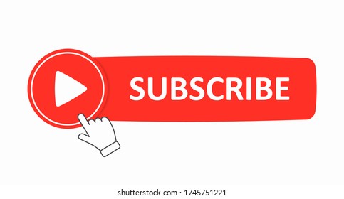 Red Subscribe Button Mouse Click Form Stock Vector (Royalty Free ...