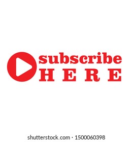 Red subscribe button template with play button. New subscribe button. Vector in eps 10