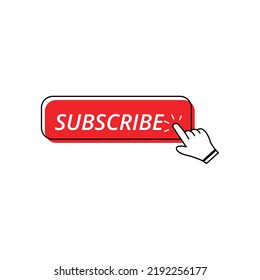 Red Subscribe Button Vector Flat Icon Stock Vector (Royalty Free ...