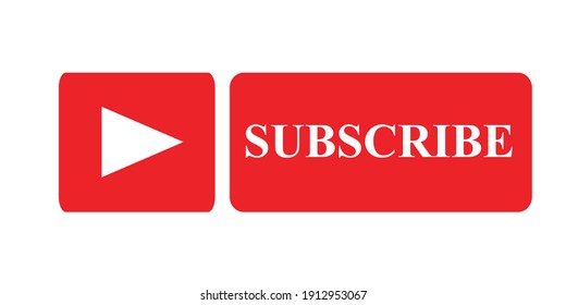 Red subscribe text on red button