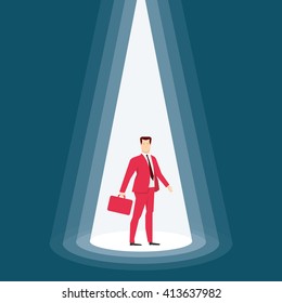 Red suit business people concept vector illustration.