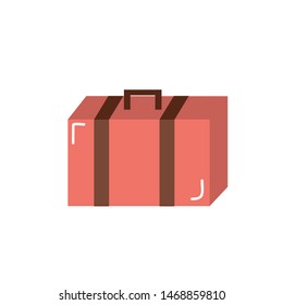 red suit case bag icon vector flat design
