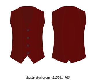 Red suit vest. vector illustration