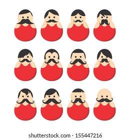 red suit whiskers wrestler user picture character set