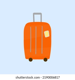 red suitcase cartoon vector illustration